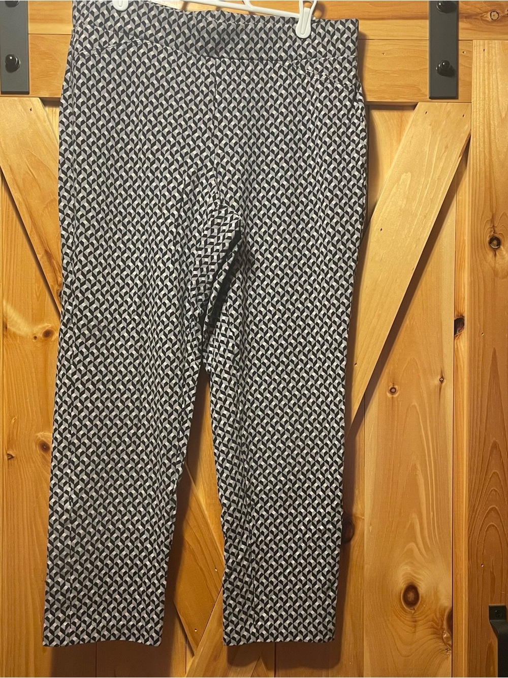 Michael Kors Black & White Geometric Cropped Pants